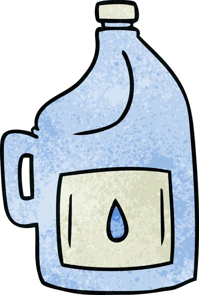 getextureerde cartoon doodle van een grote drinkfles vector