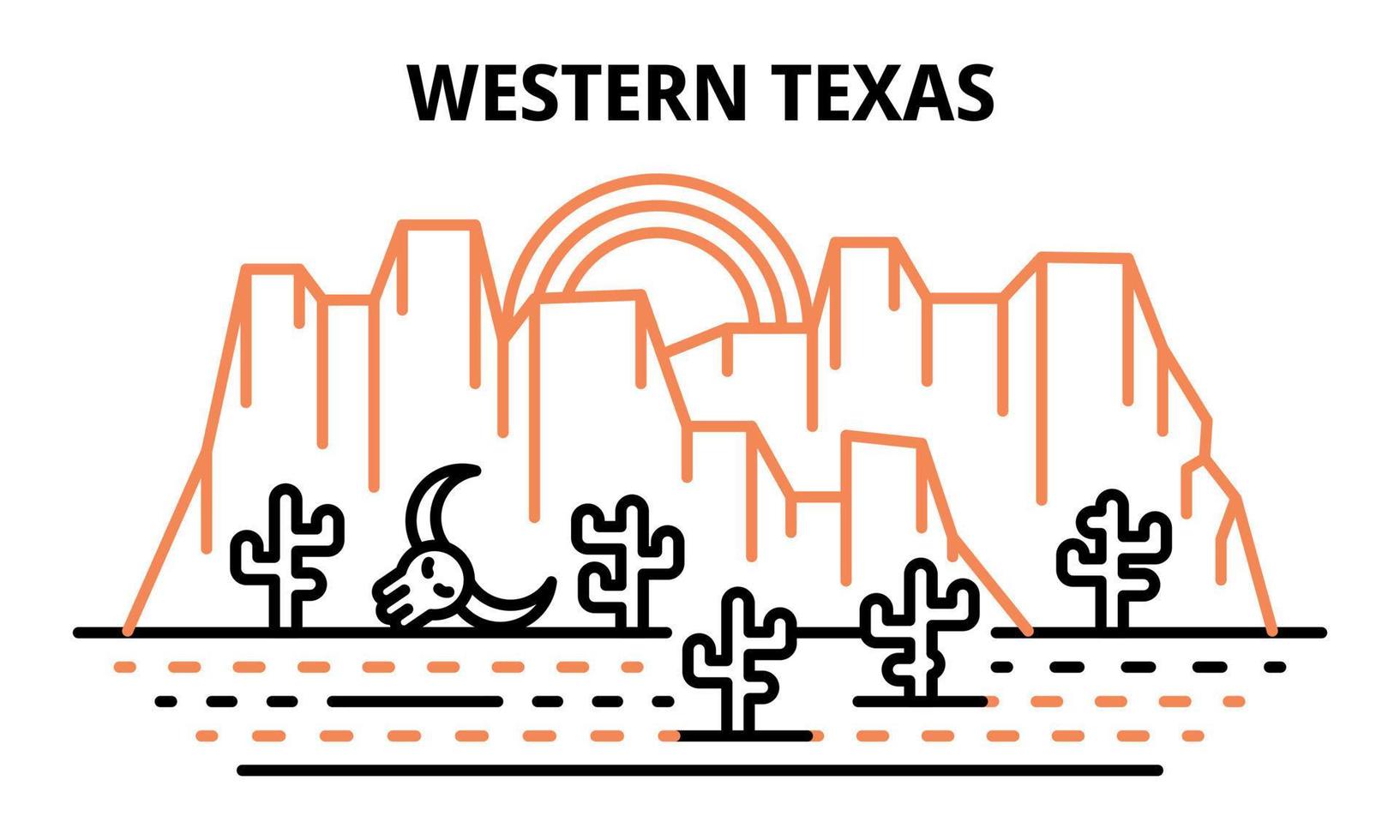 banner van western texas, overzichtsstijl vector