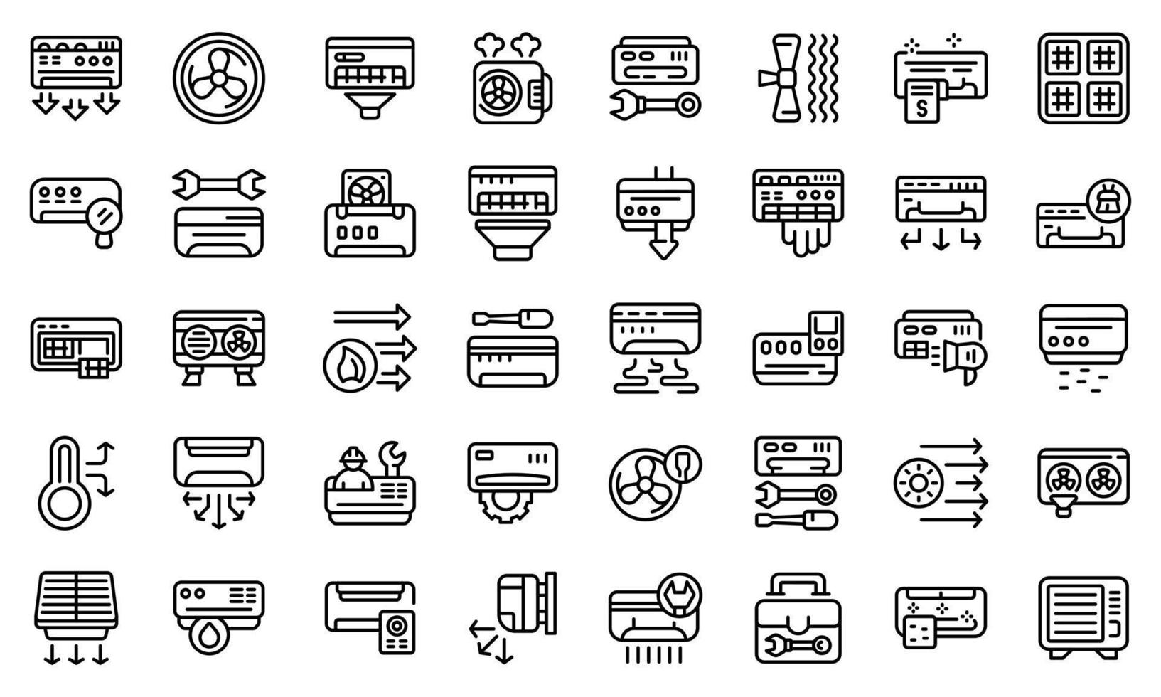 reparatie airconditioner pictogram, Kaderstijl vector