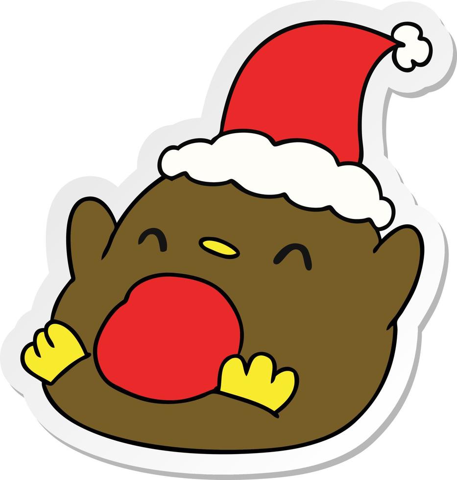 kerst sticker cartoon van kawaii pinguïn vector