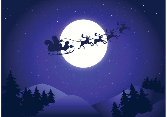 Gratis Vector Santa's Sleigh Background