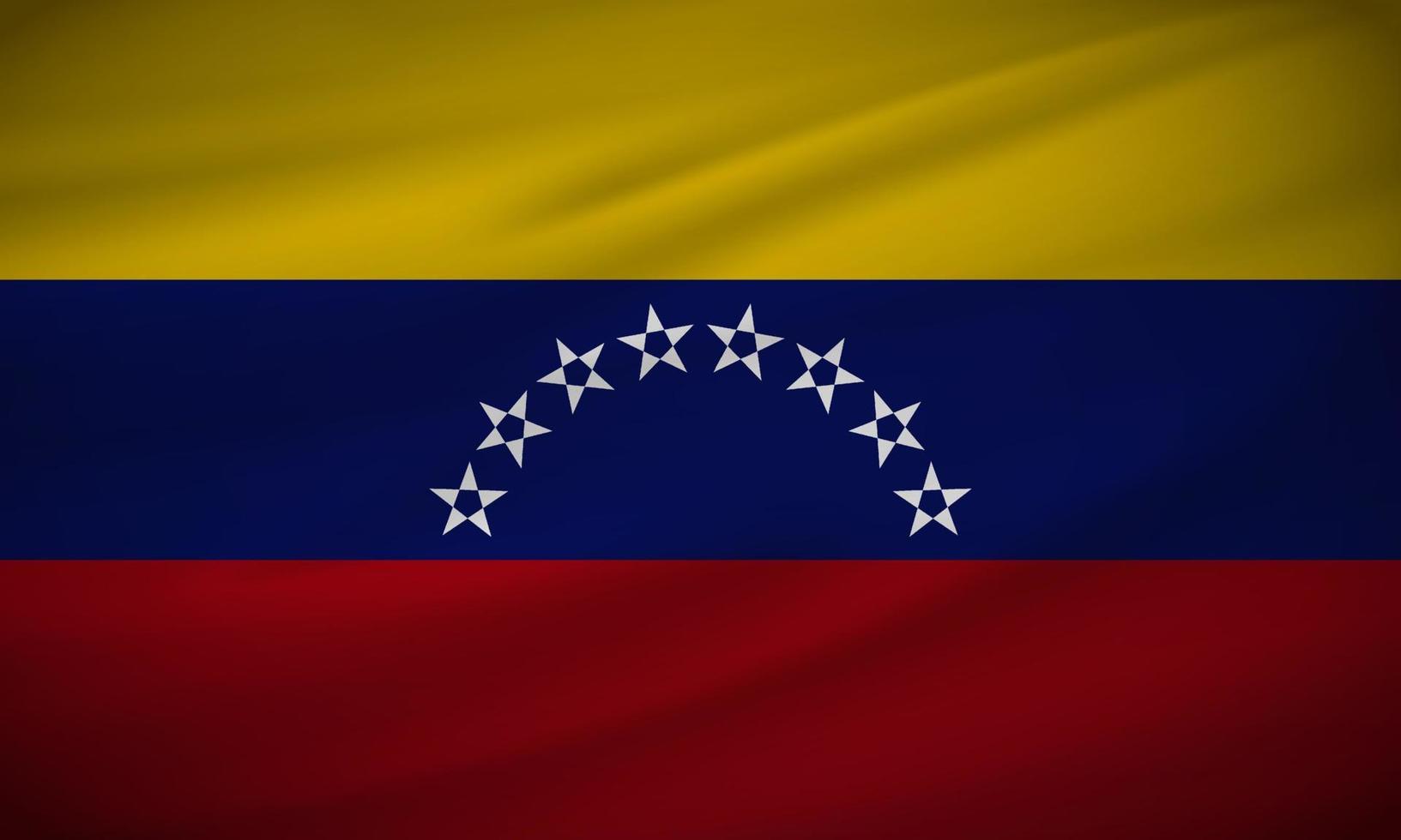 realistische golvende vlag van Venezuela als achtergrondvector. Venezuela Onafhankelijkheidsdag vectorillustratie. vector