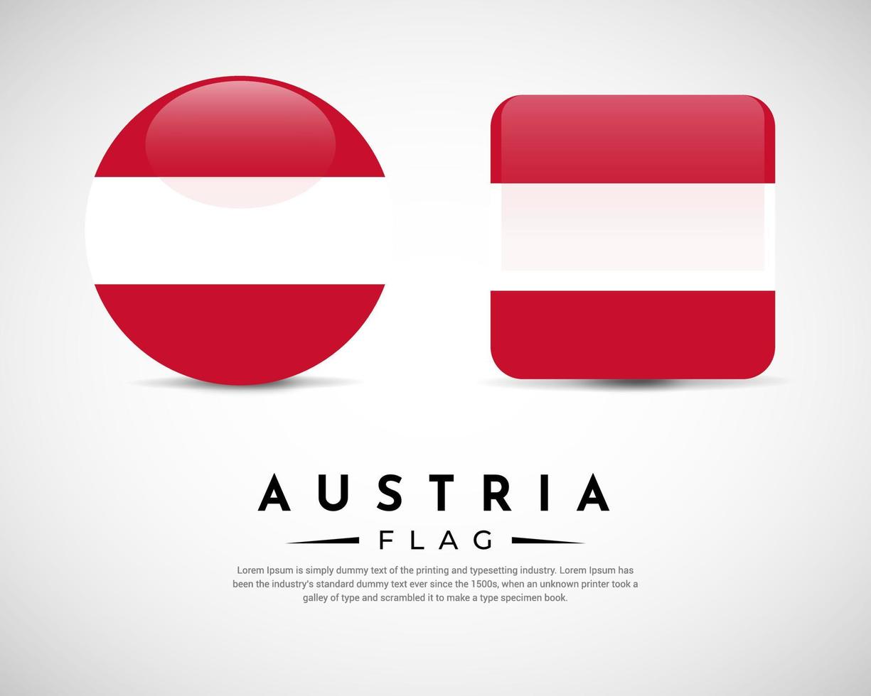 realistische oostenrijkse vlag pictogram vector. set van oostenrijkse vlag embleem vector