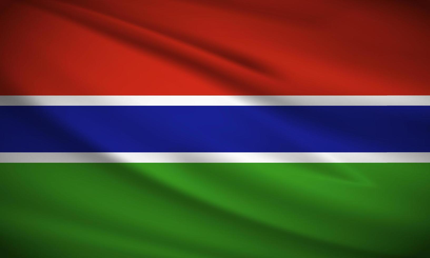 realistische golvende vlag van Gambia achtergrond vector. Gambia golvende vlag vector