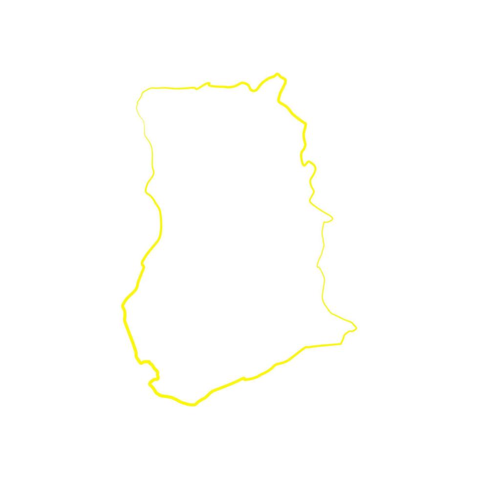 ghana kaart op witte achtergrond vector