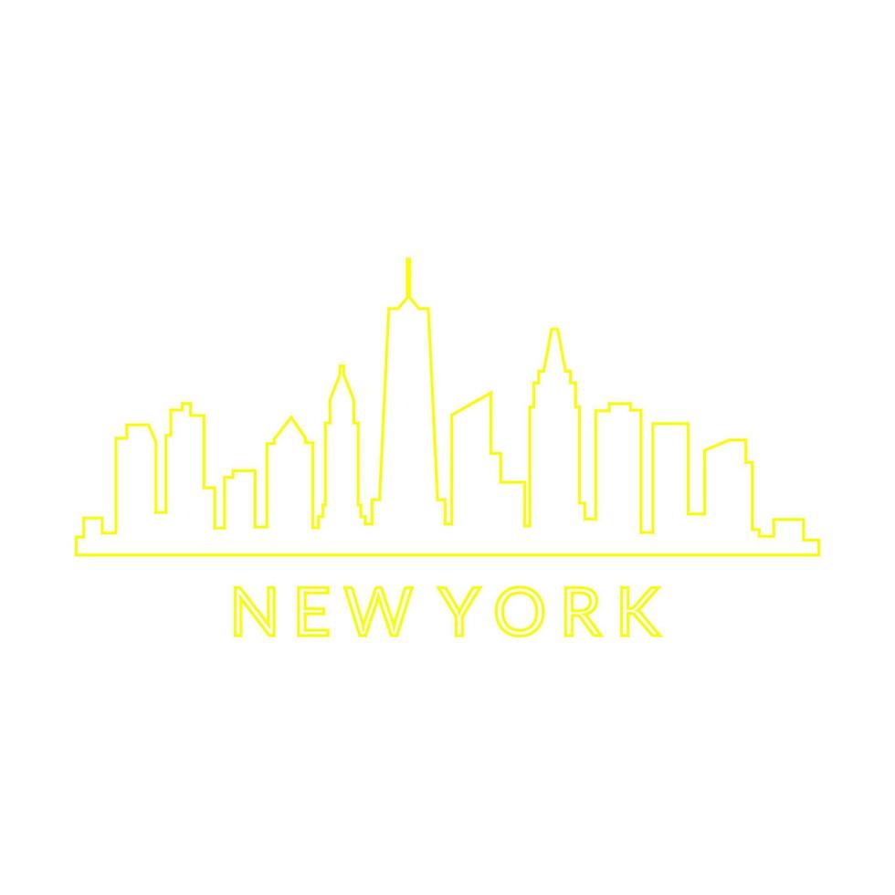 de horizon van New York op witte achtergrond vector