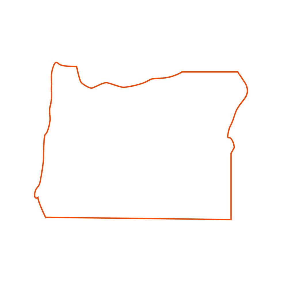 oregon kaart op witte achtergrond vector