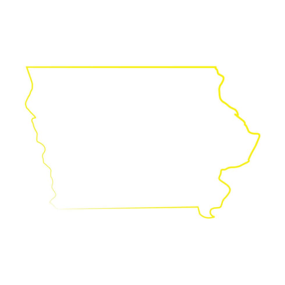 iowa kaart op witte achtergrond vector