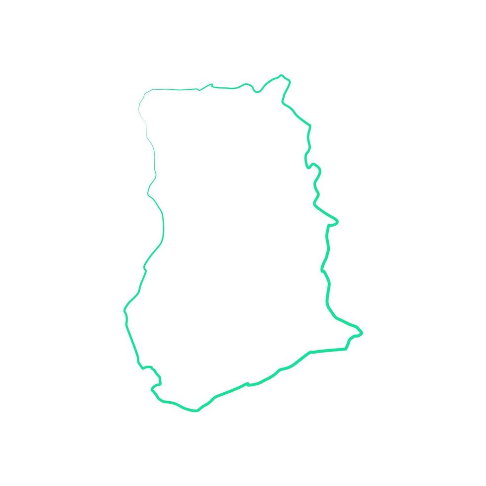 ghana kaart op witte achtergrond vector