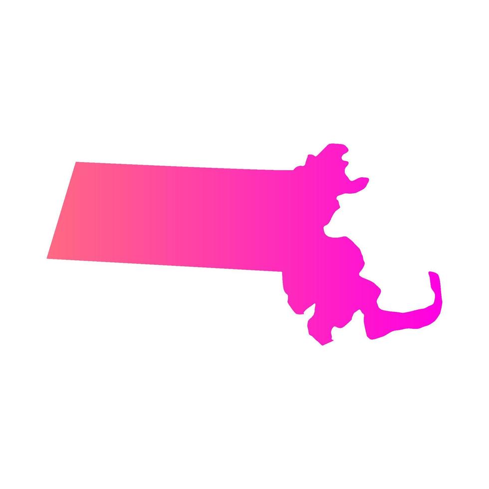 massachusetts kaart op witte achtergrond vector