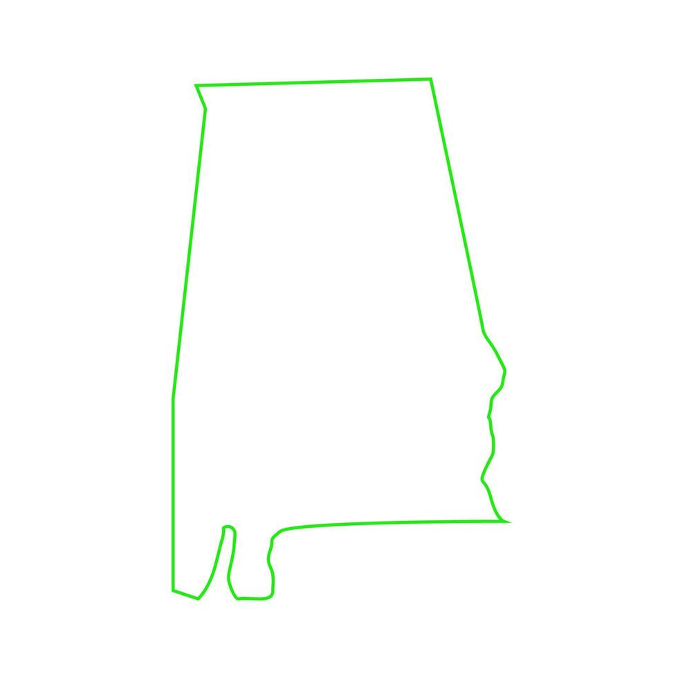 alabama kaart op witte achtergrond vector