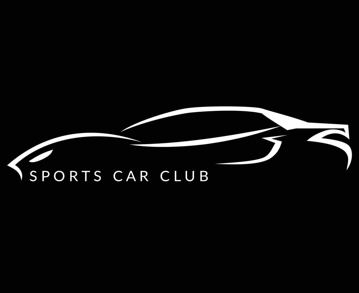 sportwagenlogo met eenvoudige lijnen voor autohobby vector