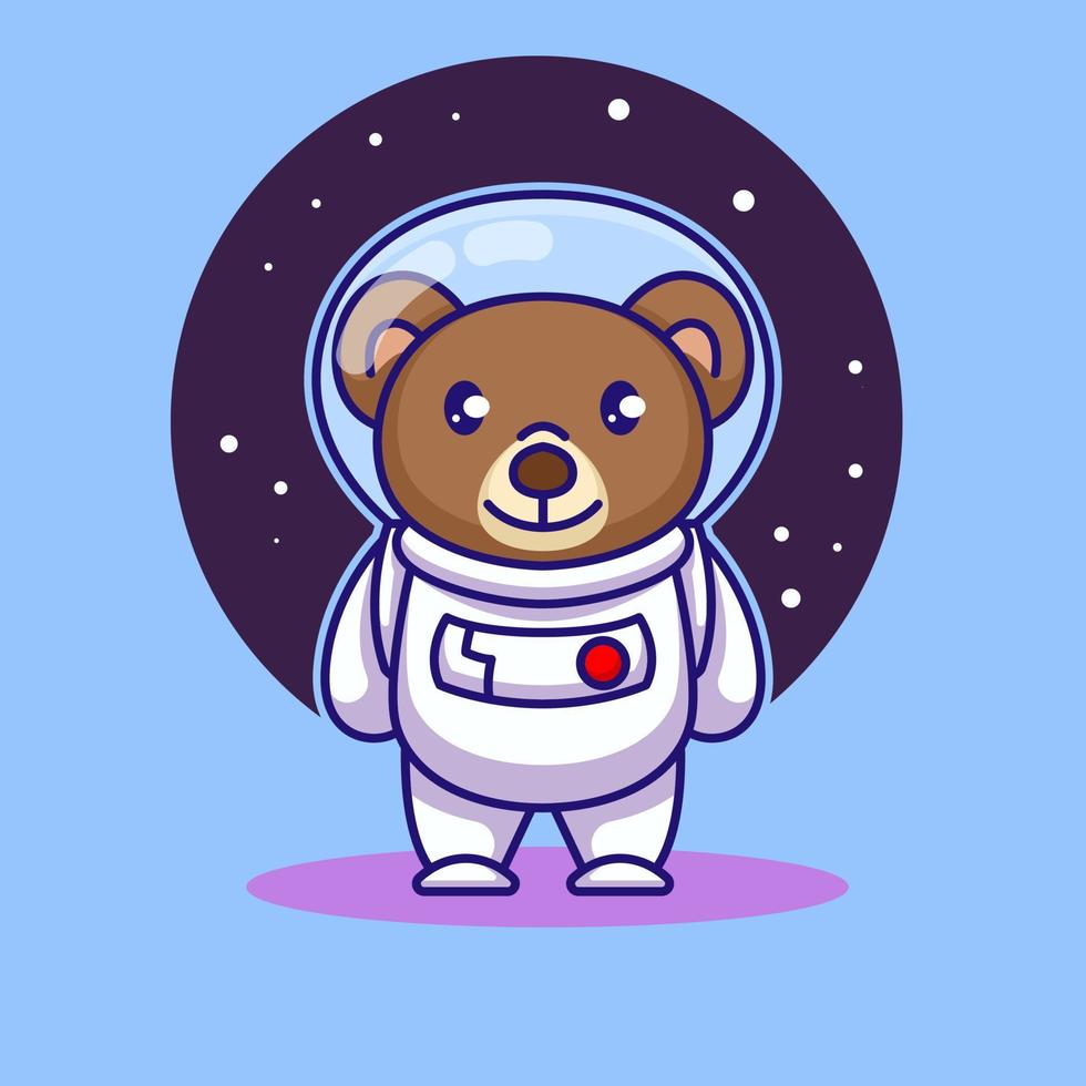 astronaut teddybeer vector