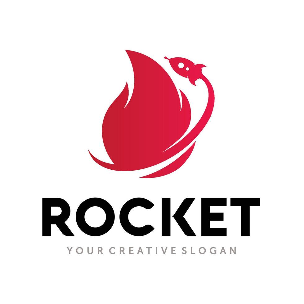 vuur raket logo ontwerp vector inspiratie