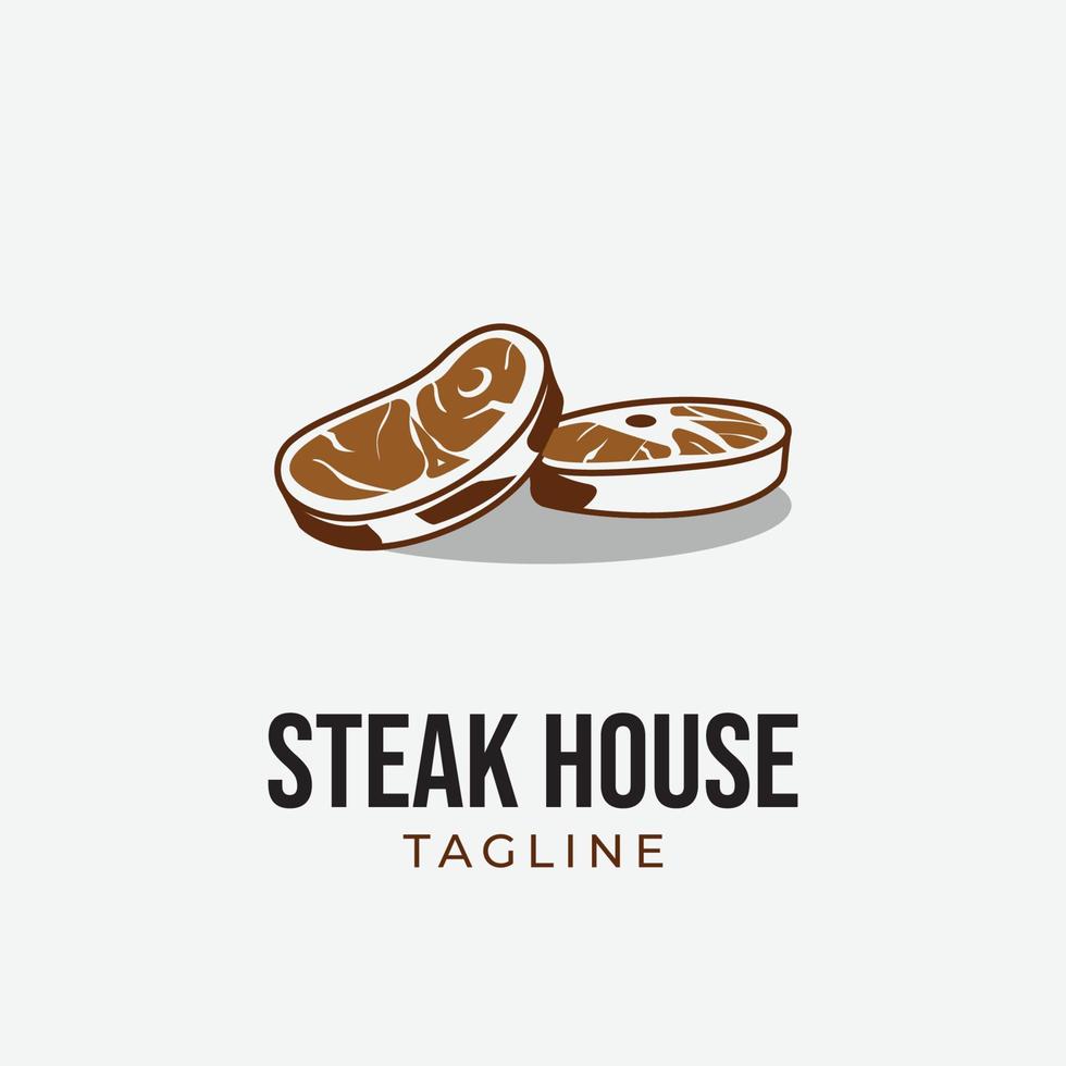 retro steak logo ontwerpsjabloon vector