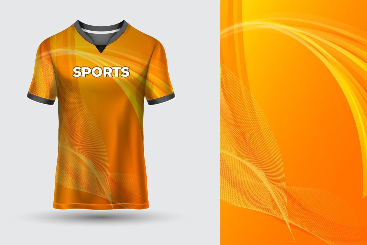 oranje golvend abstract t-shirt sportjersey geschikt voor racen, voetbal, gamen, motorcross, gamen, fietsen vector