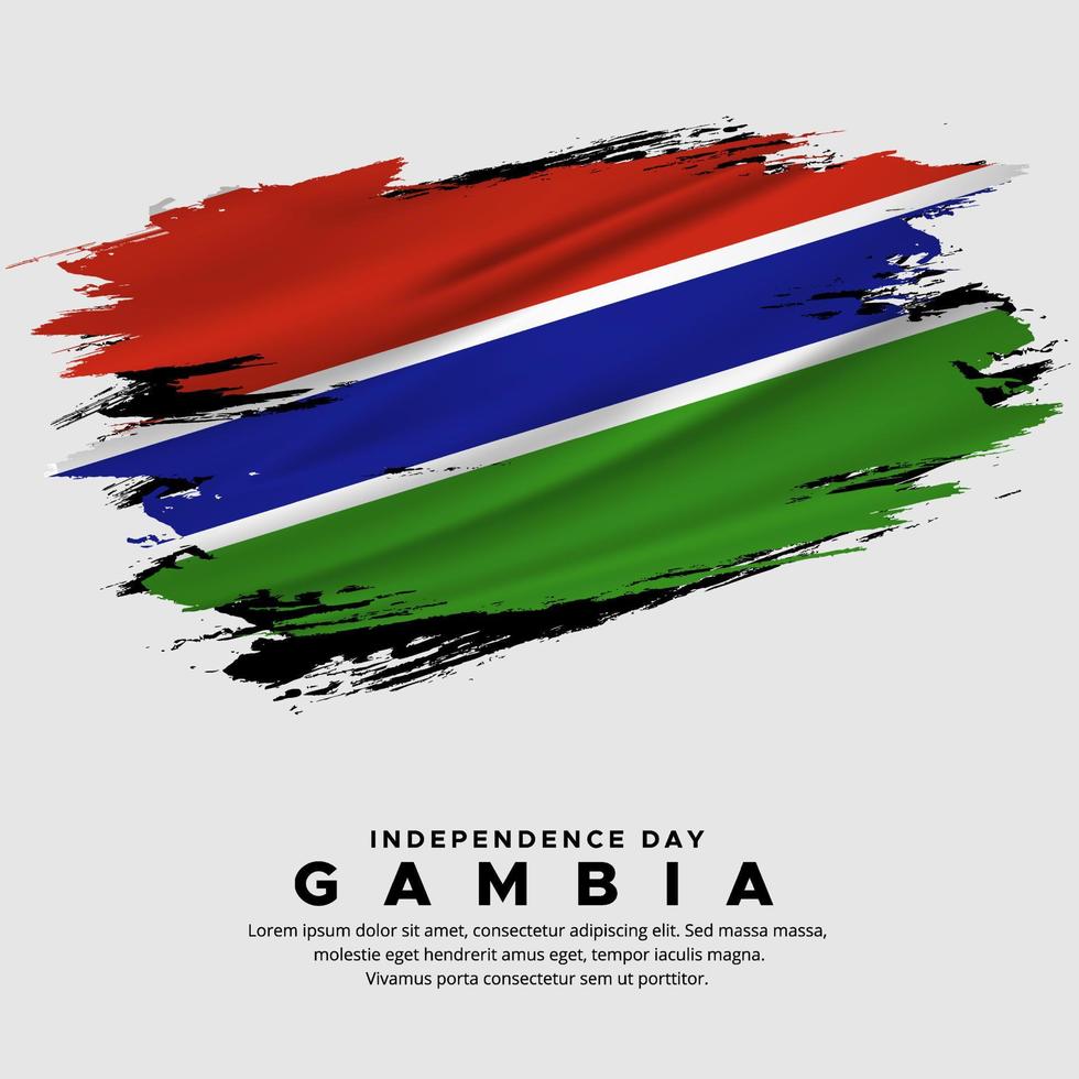 nieuw ontwerp van de vector van de onafhankelijkheidsdag van Gambia. Gambia vlag met abstracte borstel vector