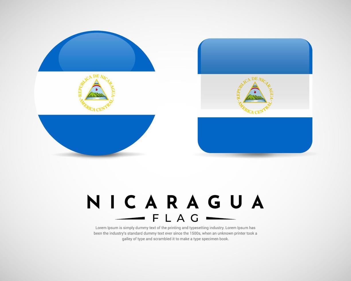 realistische Nicaragua vlag pictogram vector. set van nicaragua vlag embleem vector