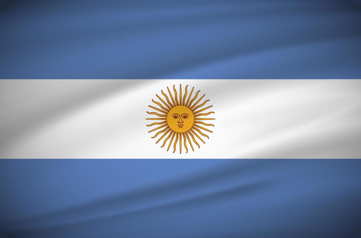 realistische golvende Argentinië vlag achtergrond vector. Argentinië Onafhankelijkheidsdag vectorillustratie. vector