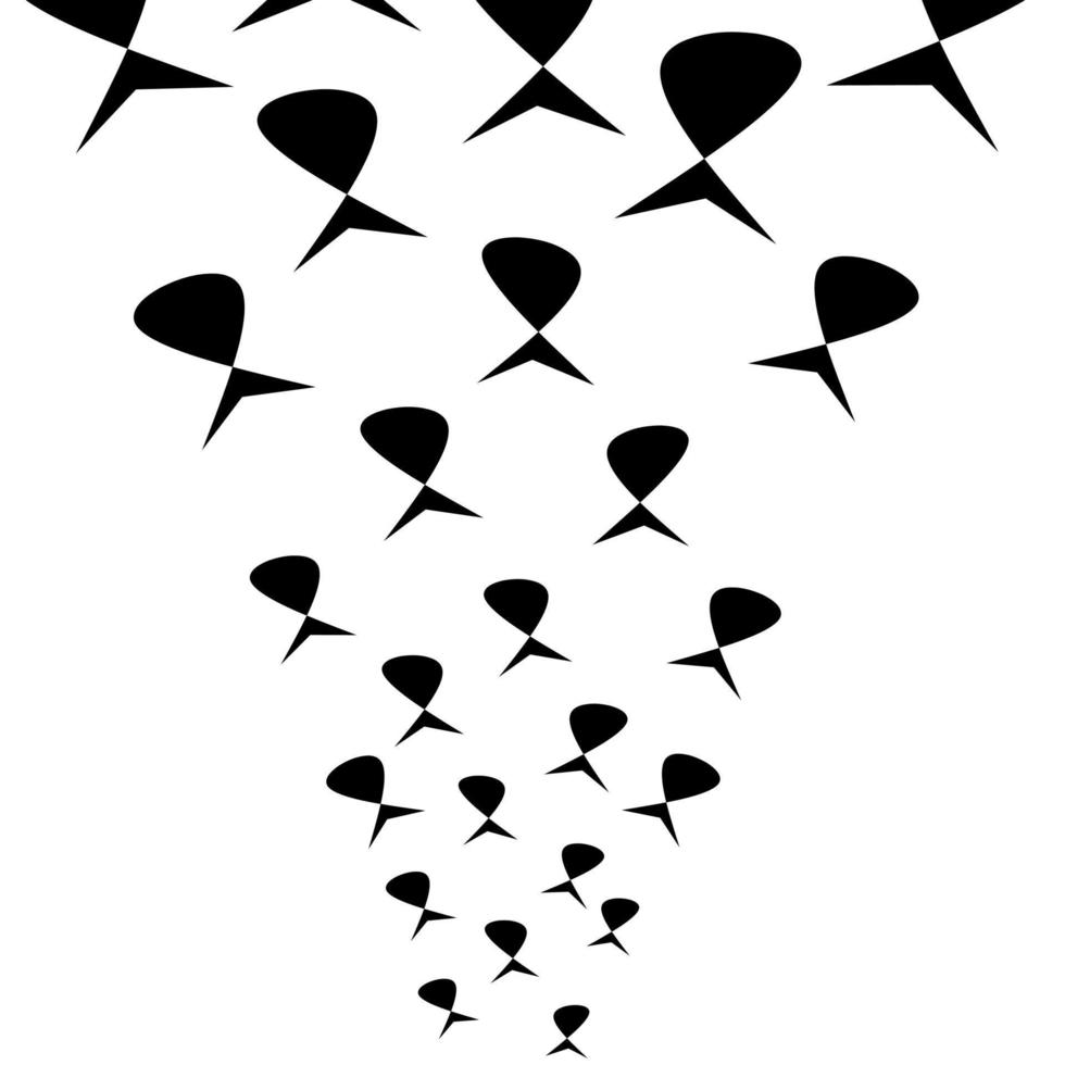 silhouet van een vissenkolonie op een witte achtergrond. geweldig voor logo-sjablonen. vectorillustratie. vector