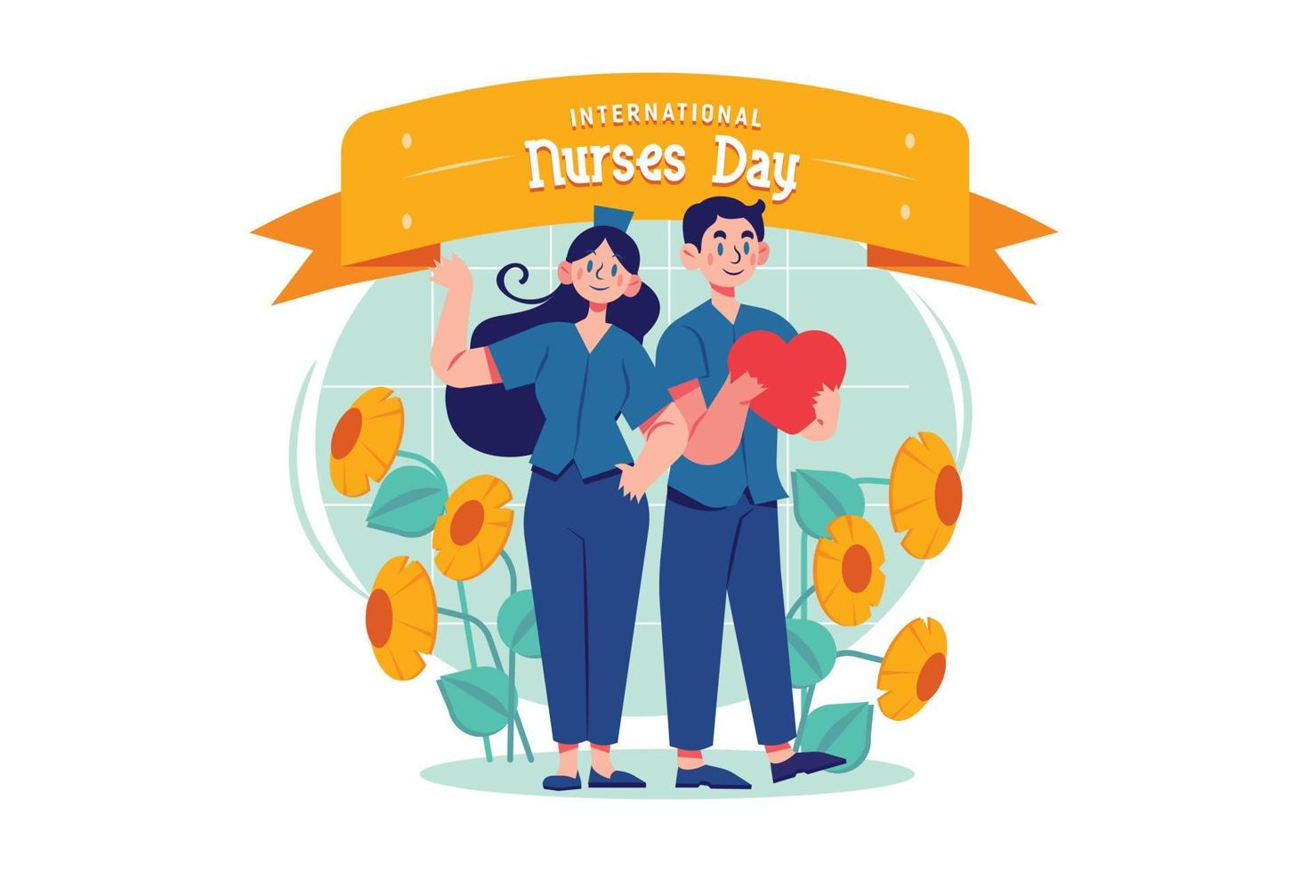 illustraties van internationale verpleegstersdag vector