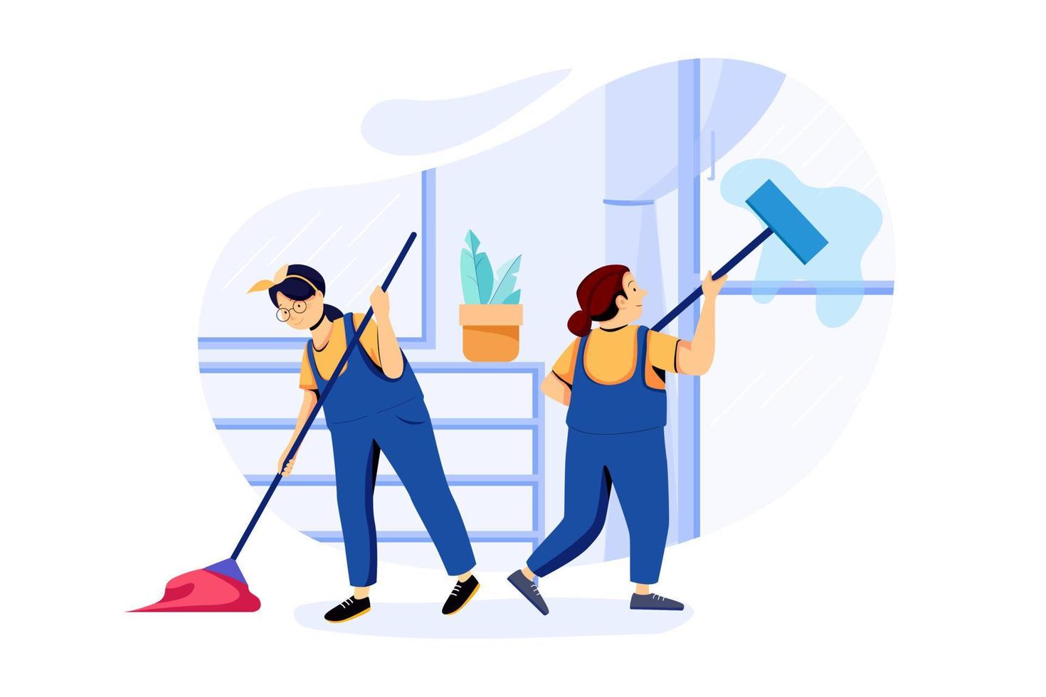 huis schoonmaken illustratie concept vector