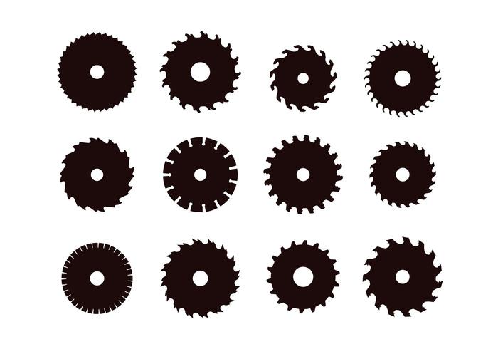 Circulaire Zaagblad Silhouetten vector