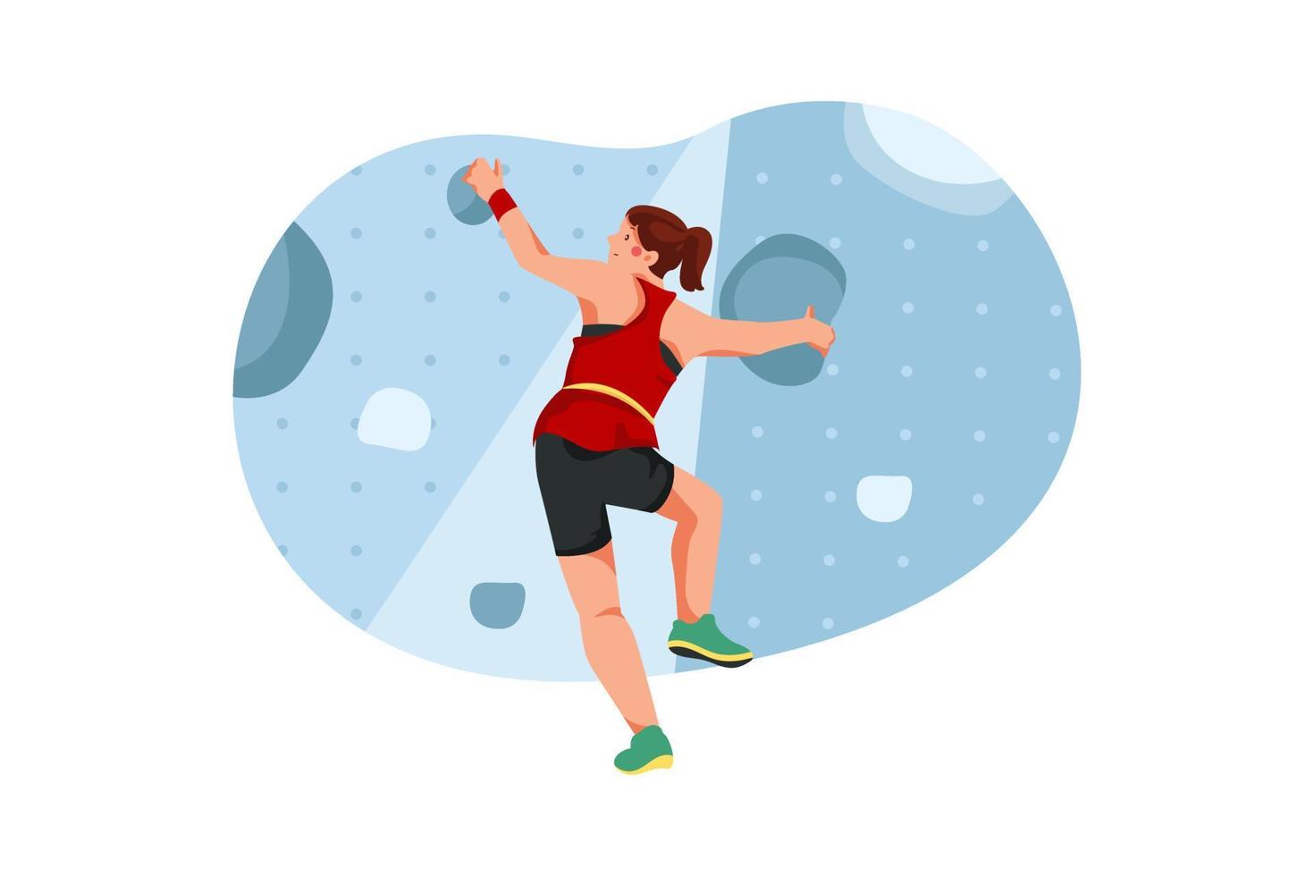 sportklimmen plat illustraties concept vector