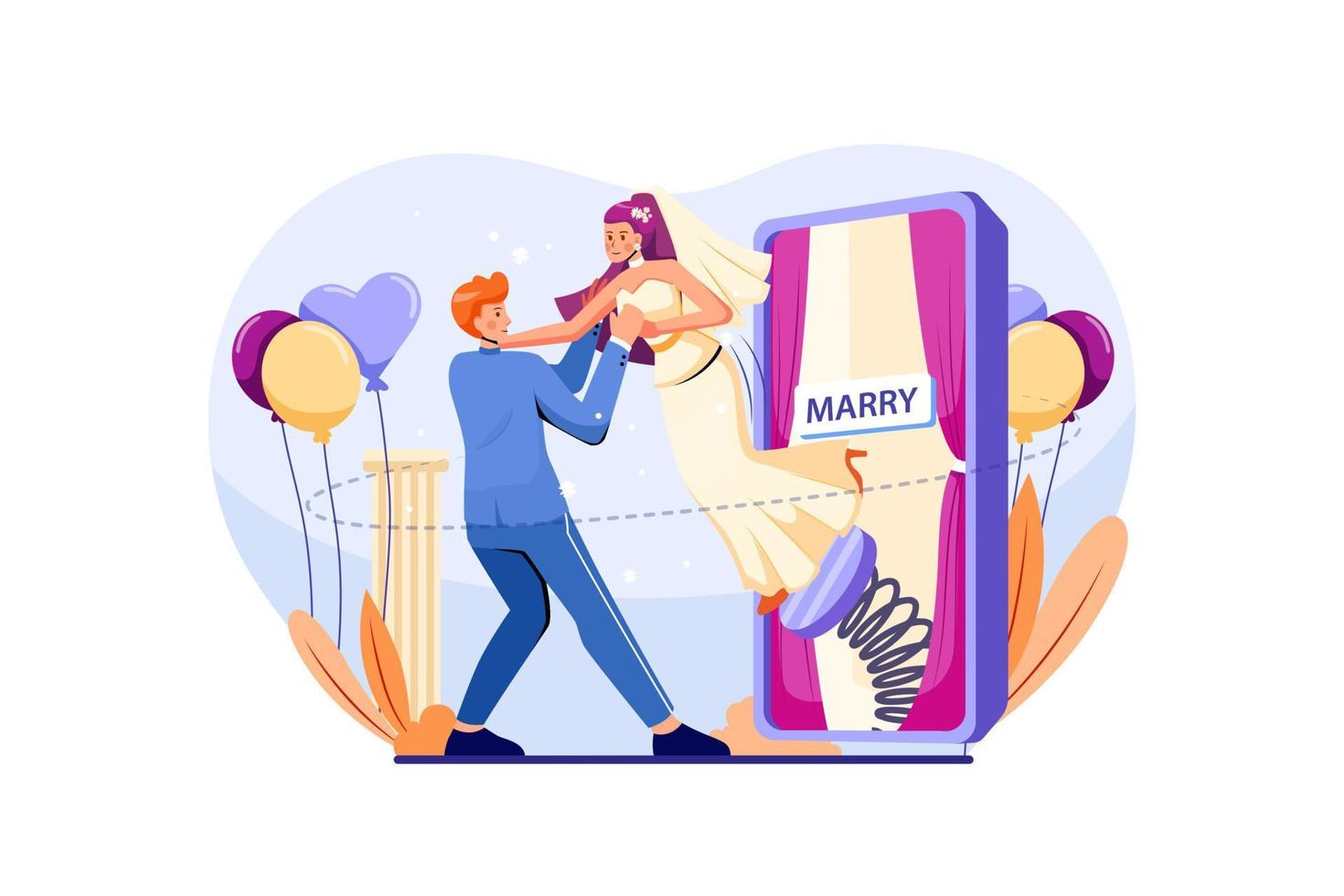 dating app illustratie concept vector