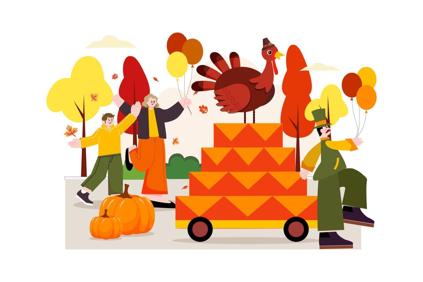 Thanksgiving dag illustratie concept. vlakke afbeelding geïsoleerd op een witte achtergrond vector