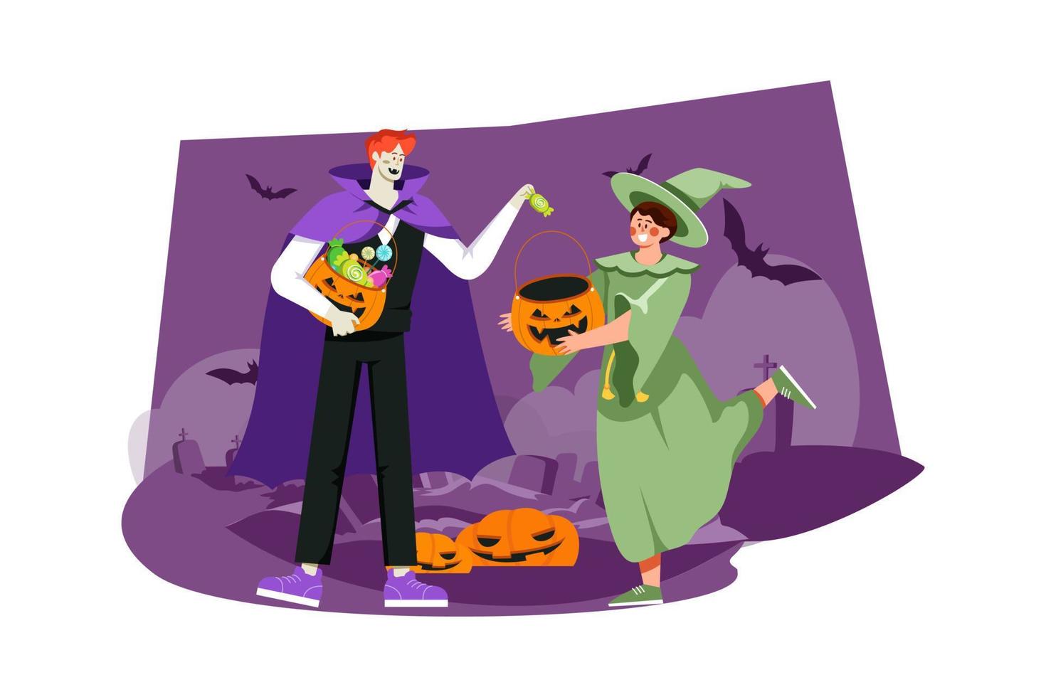 halloween illustratie concept. vlakke afbeelding geïsoleerd op een witte achtergrond vector