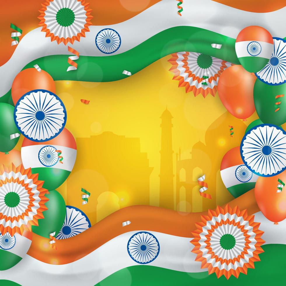 realistische onafhankelijkheidsdag achtergrond in India vector