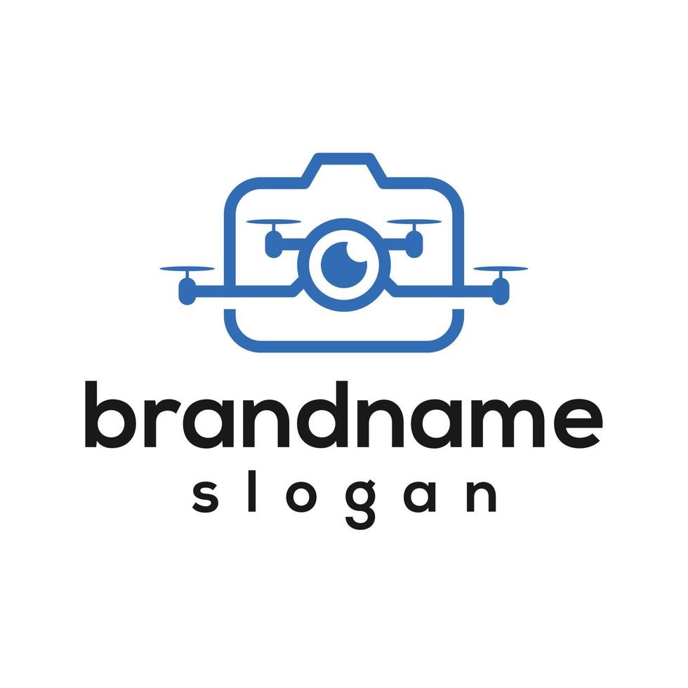 vectorafbeelding van drone camera logo ontwerpsjabloon vector