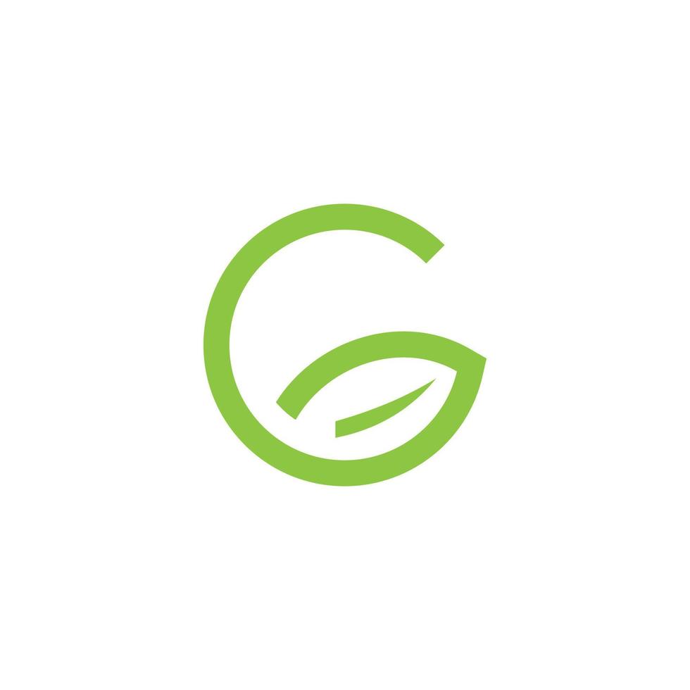 eerste letter g met blad luxe logo, groene blad sjabloon vector embleemontwerp.