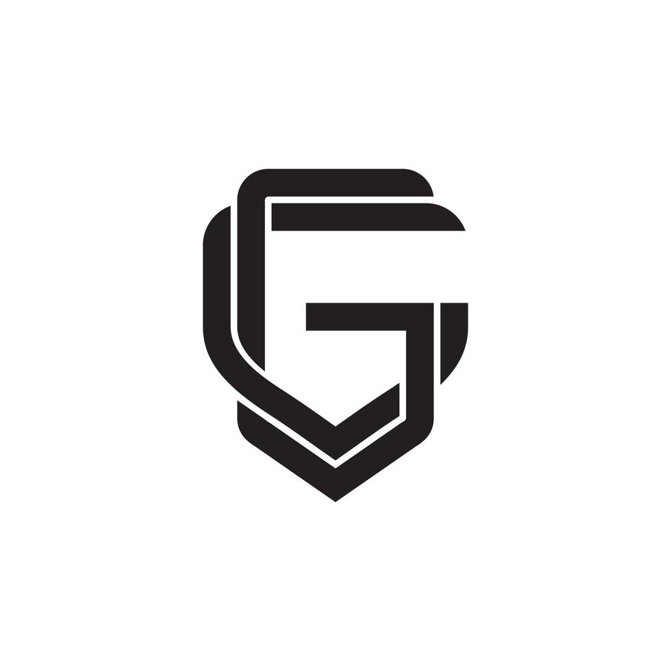 g of gg beginletter logo ontwerpconcept vector