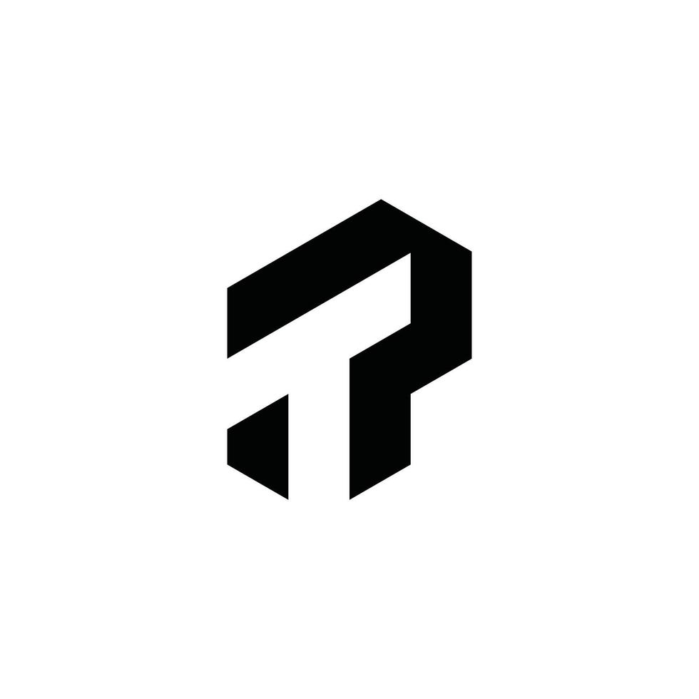 pt of tp beginletter logo ontwerp vector