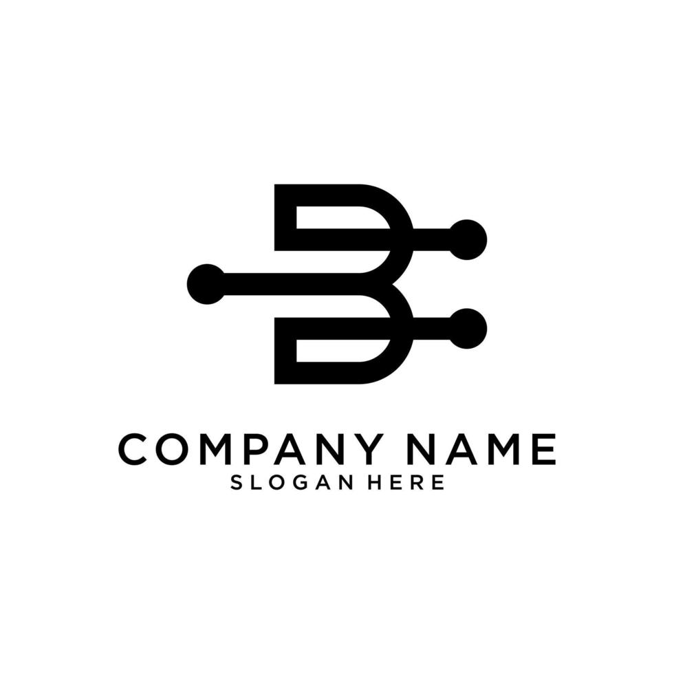 b brief logo ontwerpconcept. vector