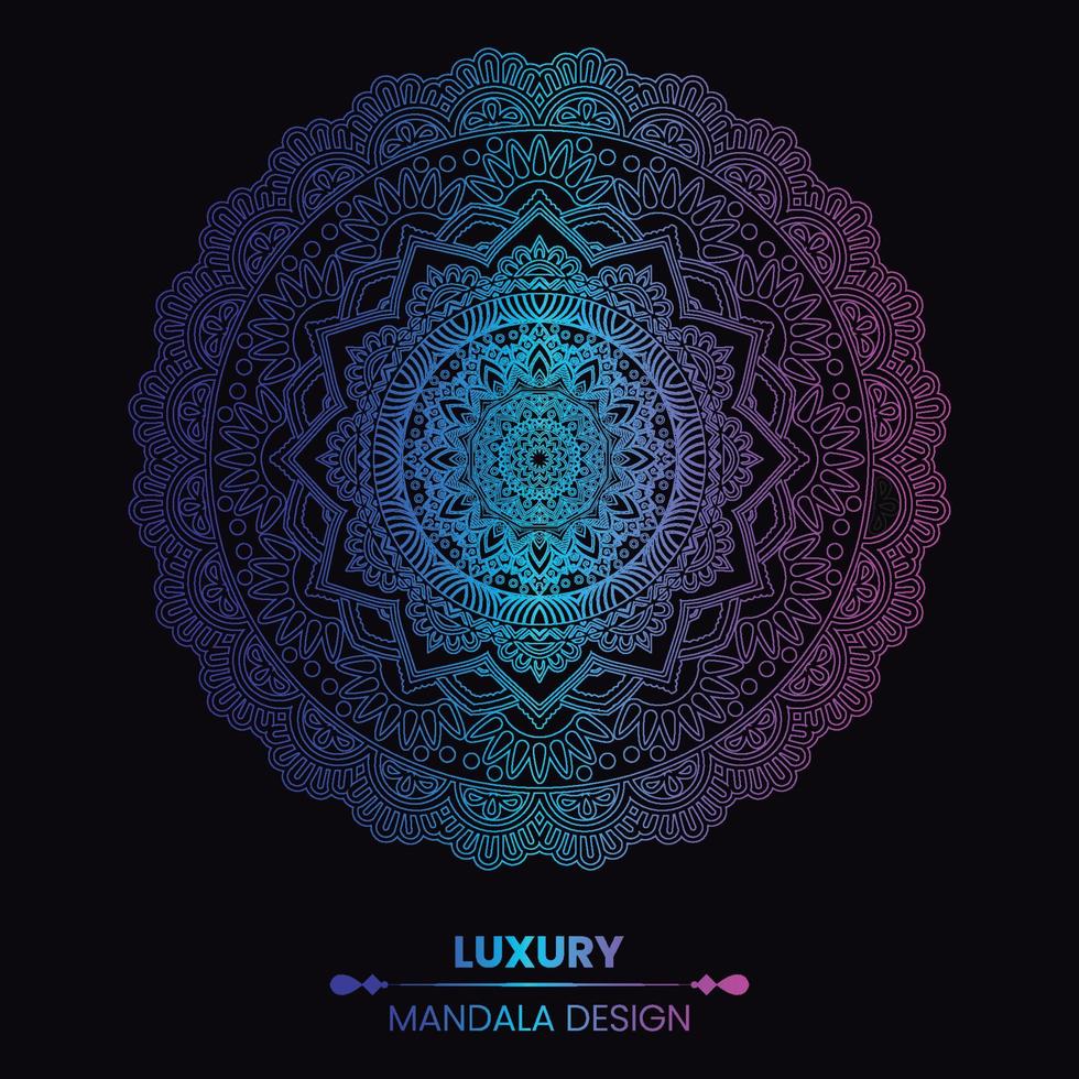 luxe decoratieve mandala-ontwerpachtergrond in veelkleurig vector