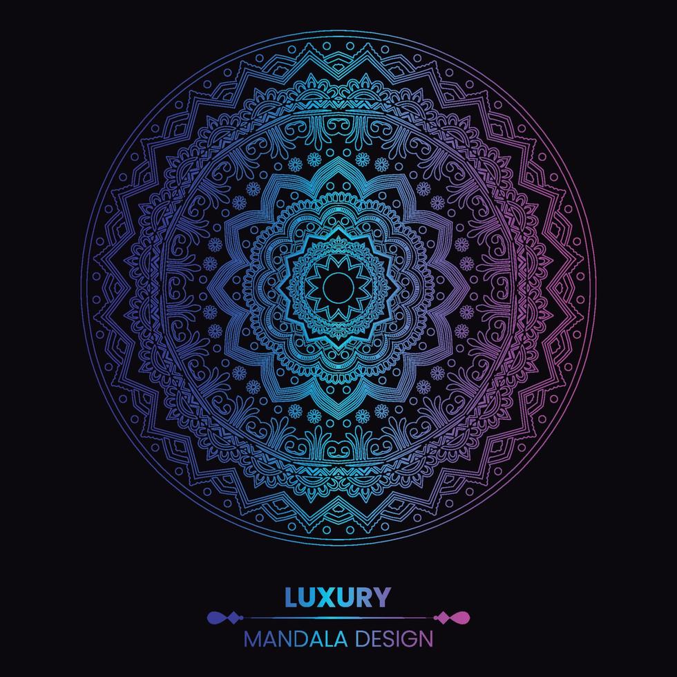 luxe decoratieve mandala-ontwerpachtergrond in veelkleurig vector