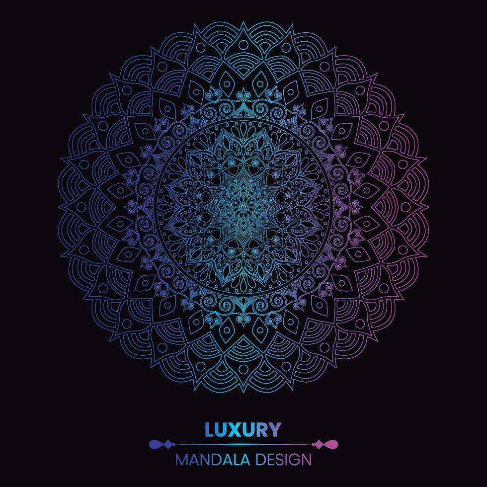 luxe decoratieve mandala-ontwerpachtergrond in veelkleurig vector