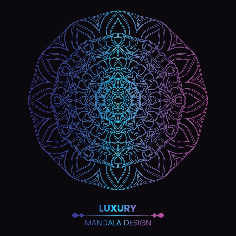 luxe decoratieve mandala-ontwerpachtergrond in veelkleurig vector