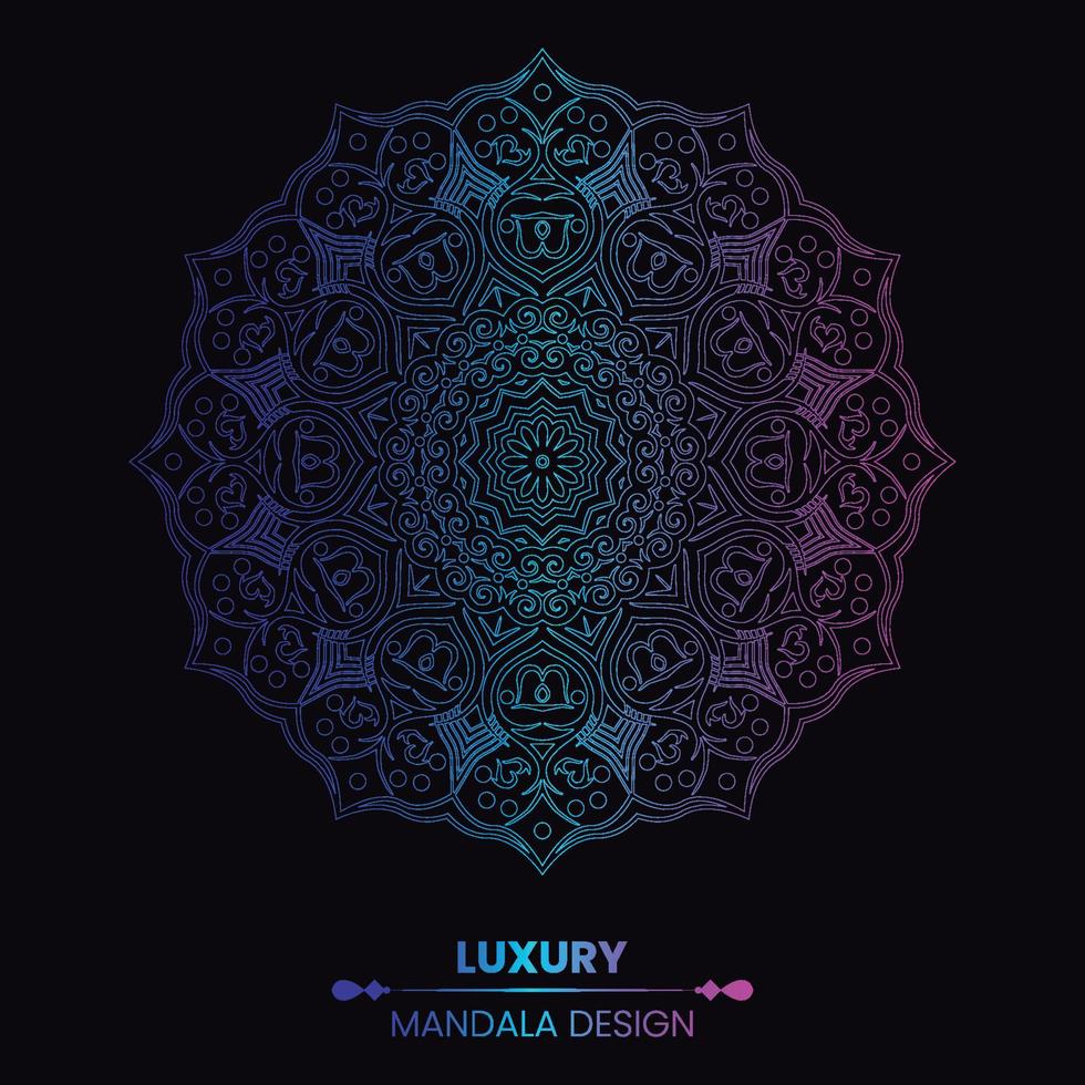 luxe decoratieve mandala-ontwerpachtergrond in veelkleurig vector