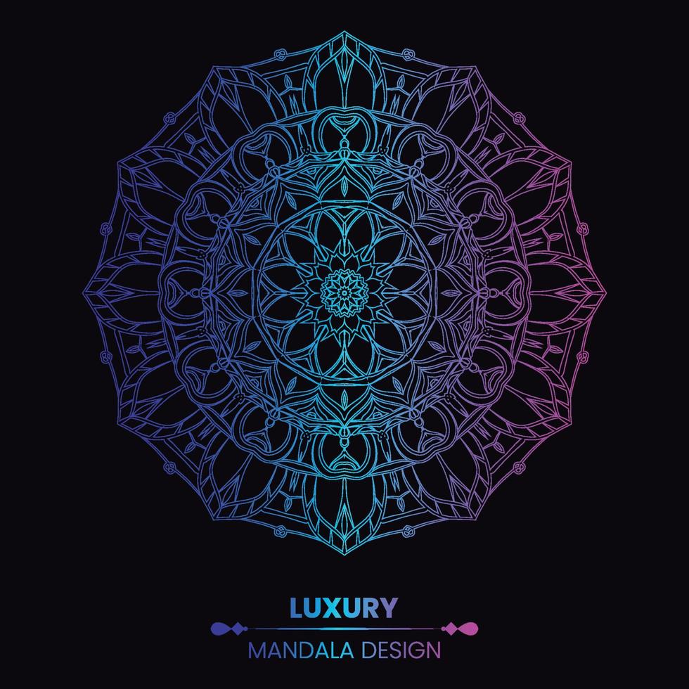 luxe decoratieve mandala-ontwerpachtergrond in veelkleurig vector