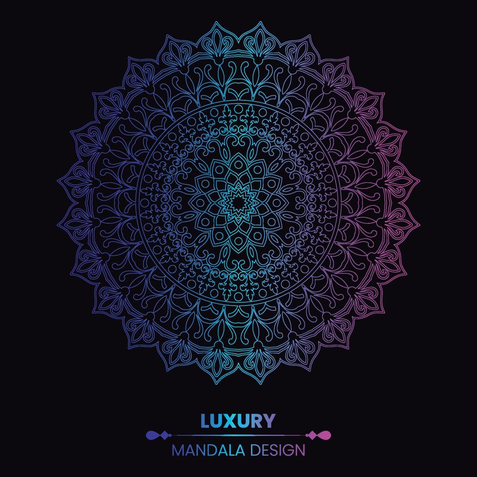 luxe decoratieve mandala-ontwerpachtergrond in veelkleurig vector