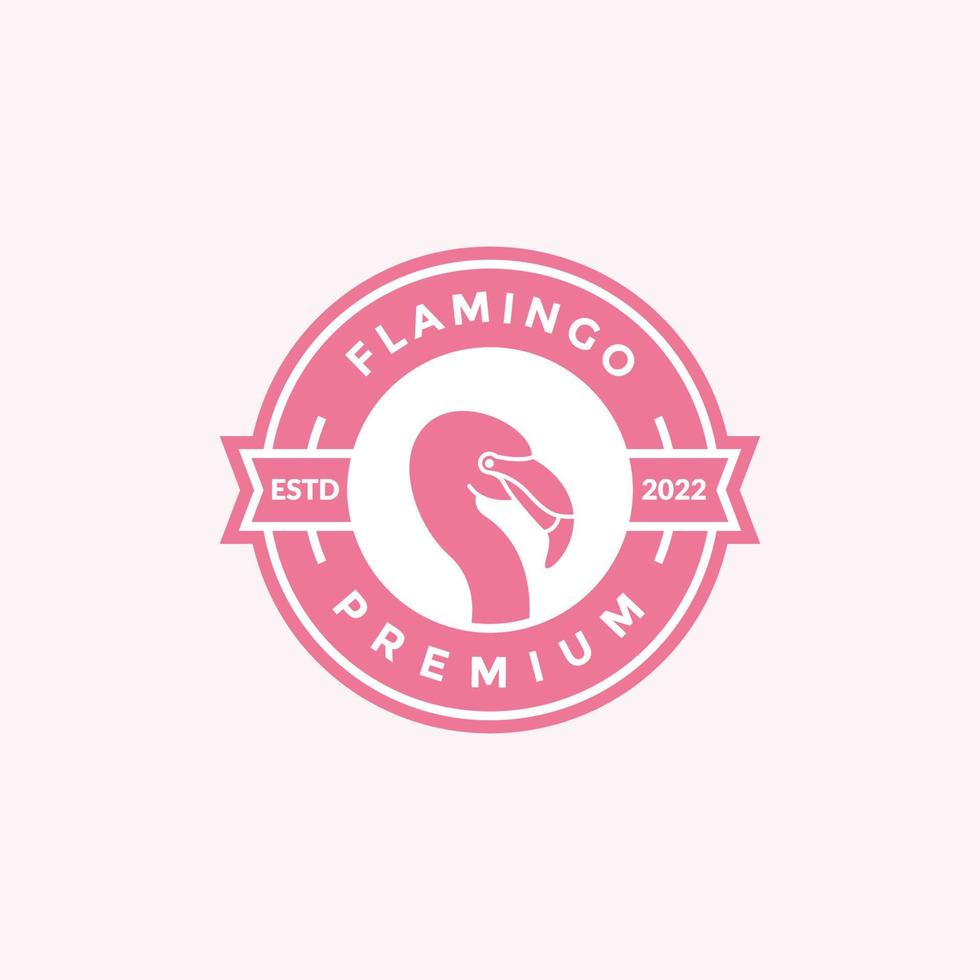 kleurrijk badge flamingo logo ontwerp vector grafisch symbool pictogram illustratie creatief idee