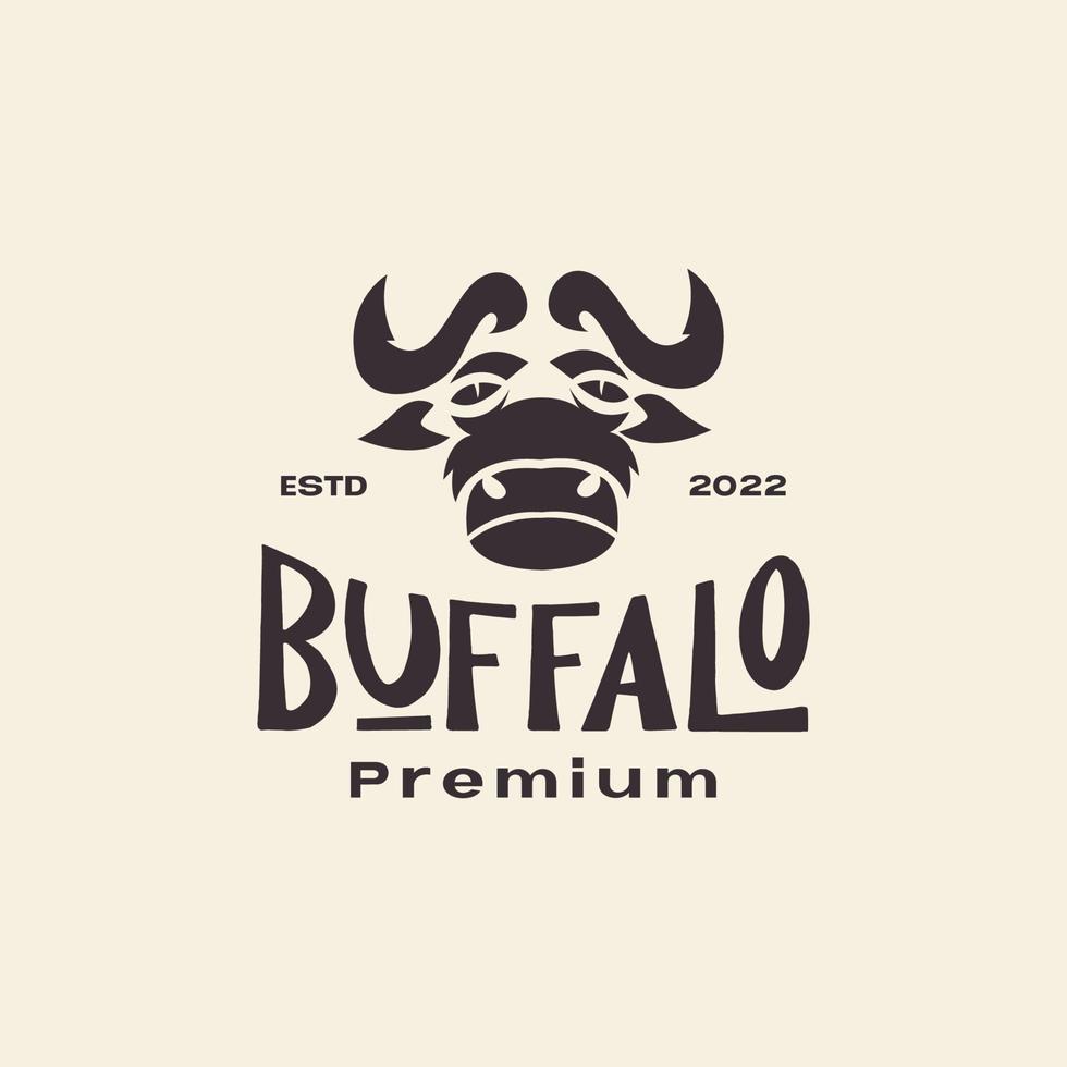 sterk hoofd buffel vee vee retro logo ontwerp vector grafisch symbool pictogram illustratie creatief idee