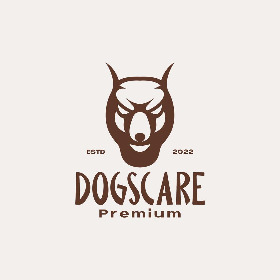 bulldog hoofd vintage logo ontwerp vector grafisch symbool pictogram illustratie creatief idee