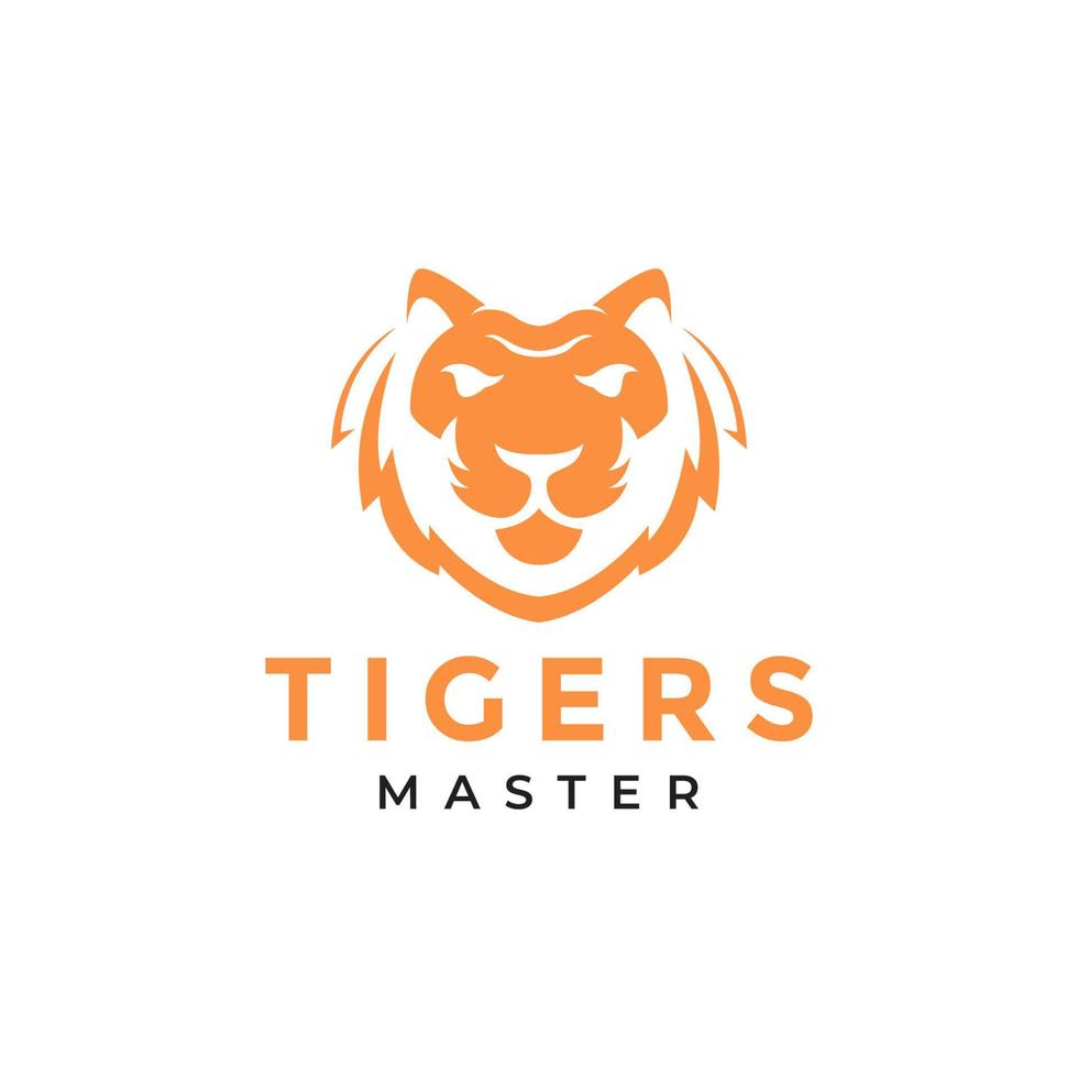 tijger snorharen hoofd oranje modern logo ontwerp vector grafisch symbool pictogram illustratie creatief idee