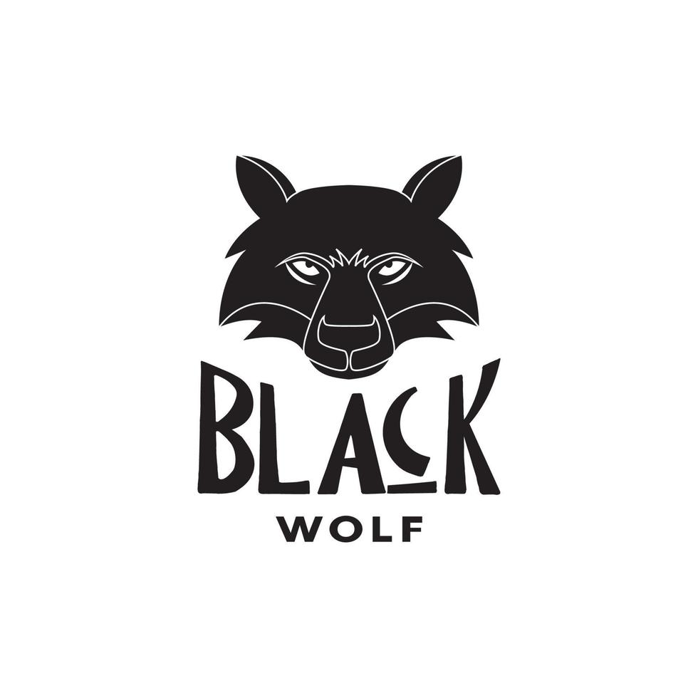 minimaal hoofd wolf retro logo ontwerp vector grafisch symbool pictogram illustratie creatief idee