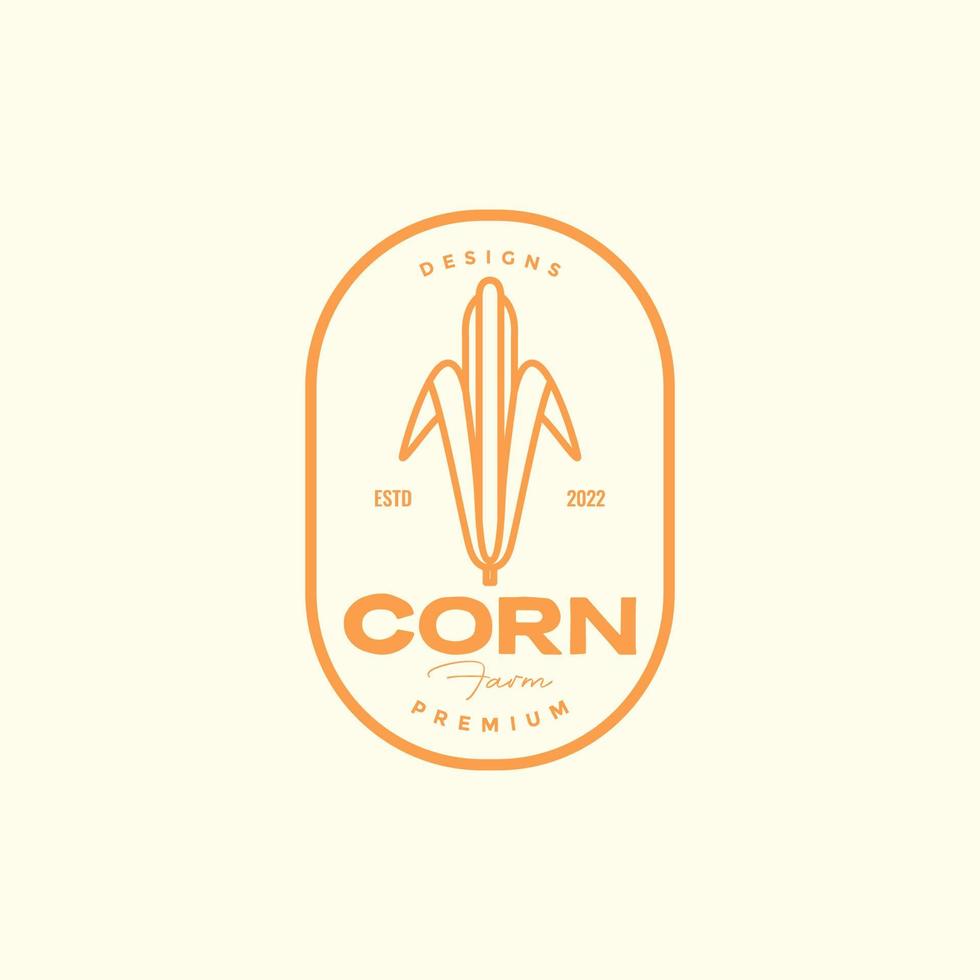 gekleurde badge met maïs logo ontwerp vector grafisch symbool pictogram illustratie creatief idee